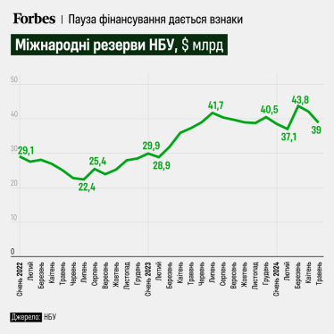 Міжнародні резерви України у травні знизилися майже на 8%, до $39 млрд – НБУ /Фото 1