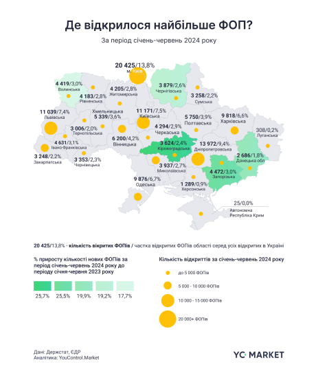 Відкриття ФОПів в Україні зросло на 11% у першому півріччі. Лідер за приростом – освітній сектор /Фото 2