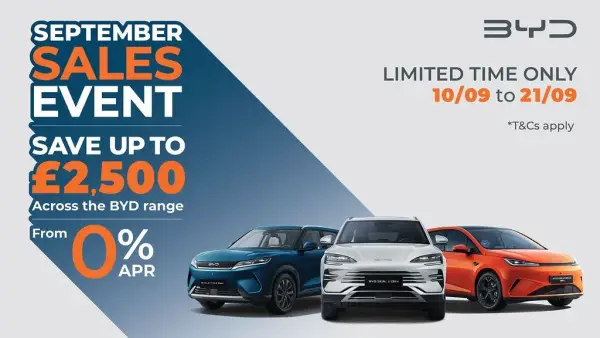 BYD влаштовує в Британії наймасштабніший розпродаж електромобілів та гібридів